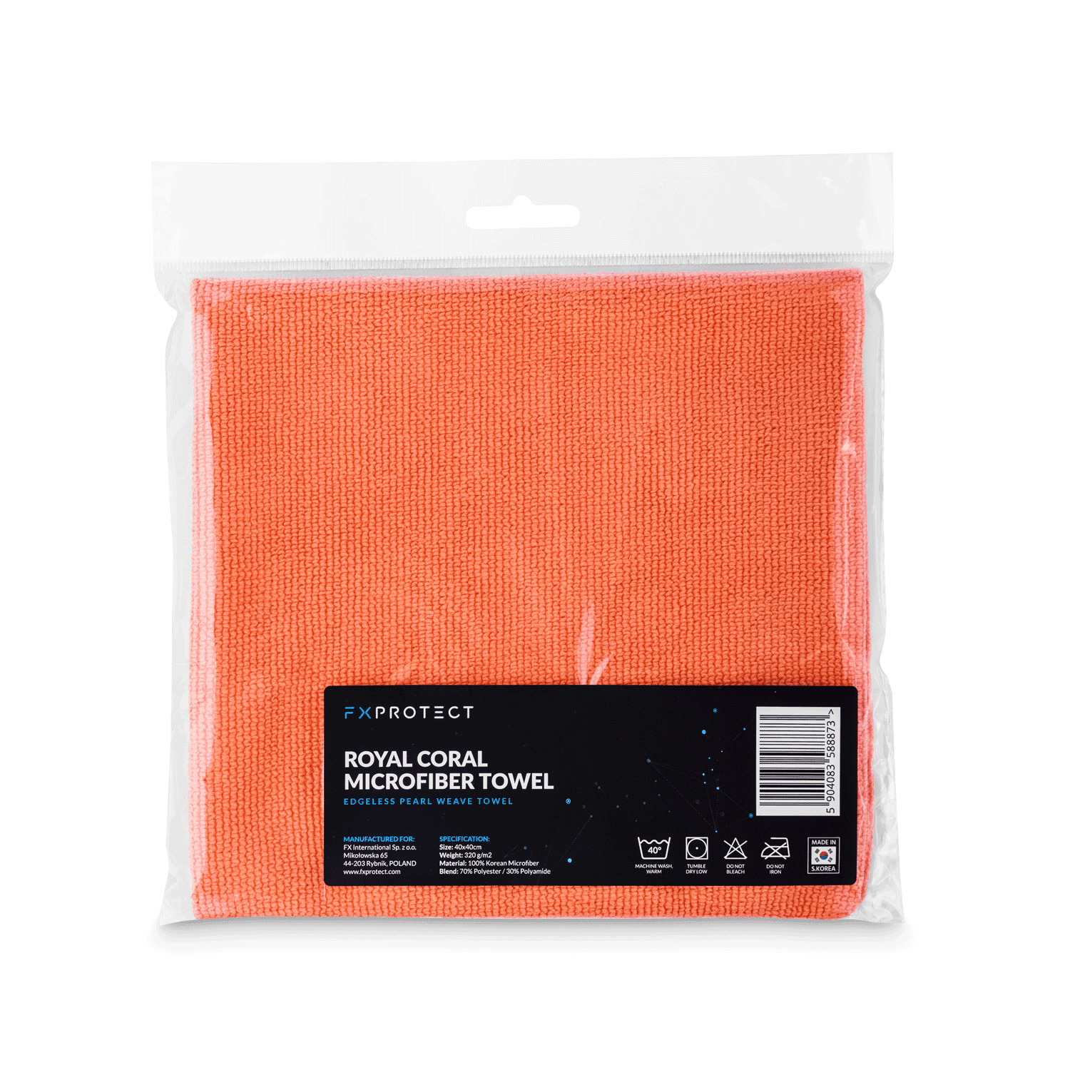 FX Protect Royal Coral Microfiber Towel 320 GSM 40 x 40 cm