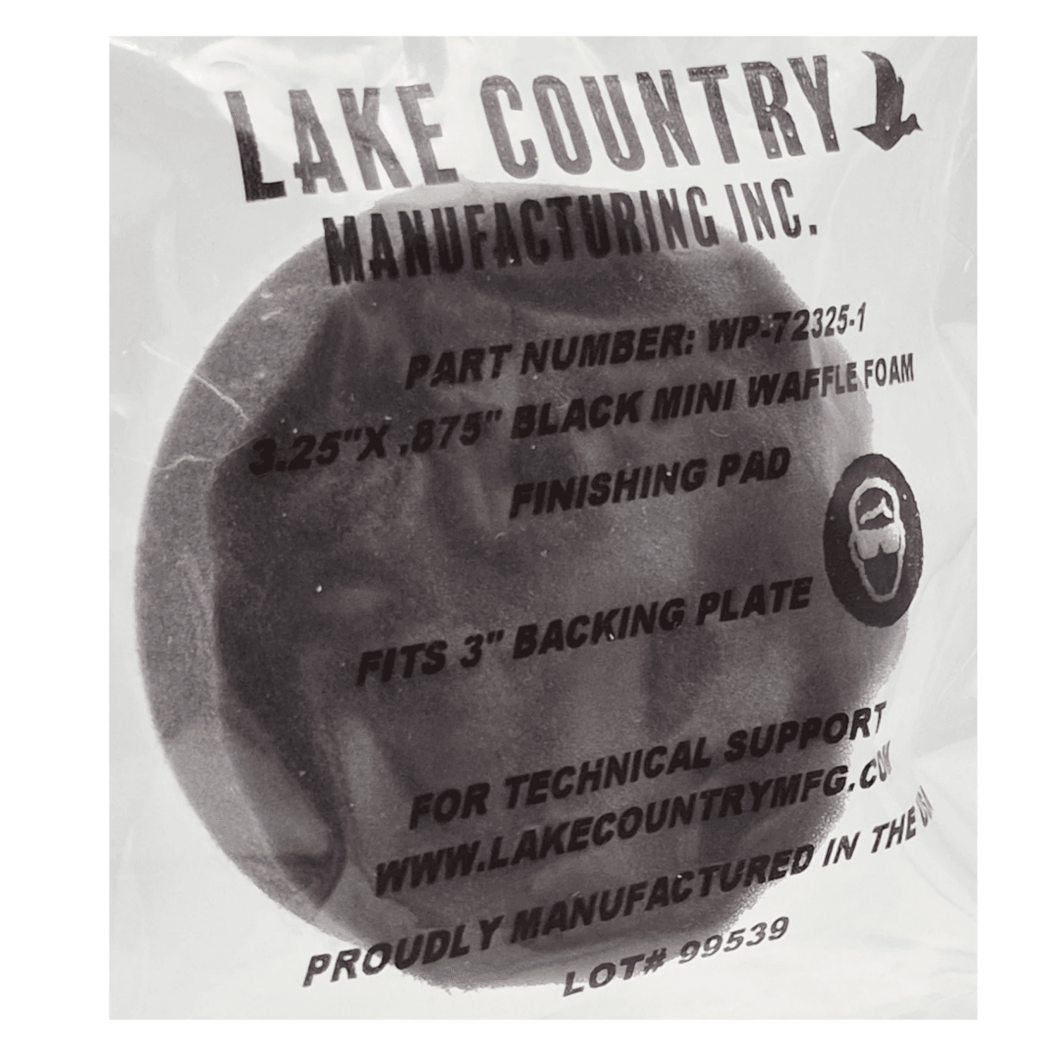 Lake Country Black Mini Finishing Waffle Pro 83 mm