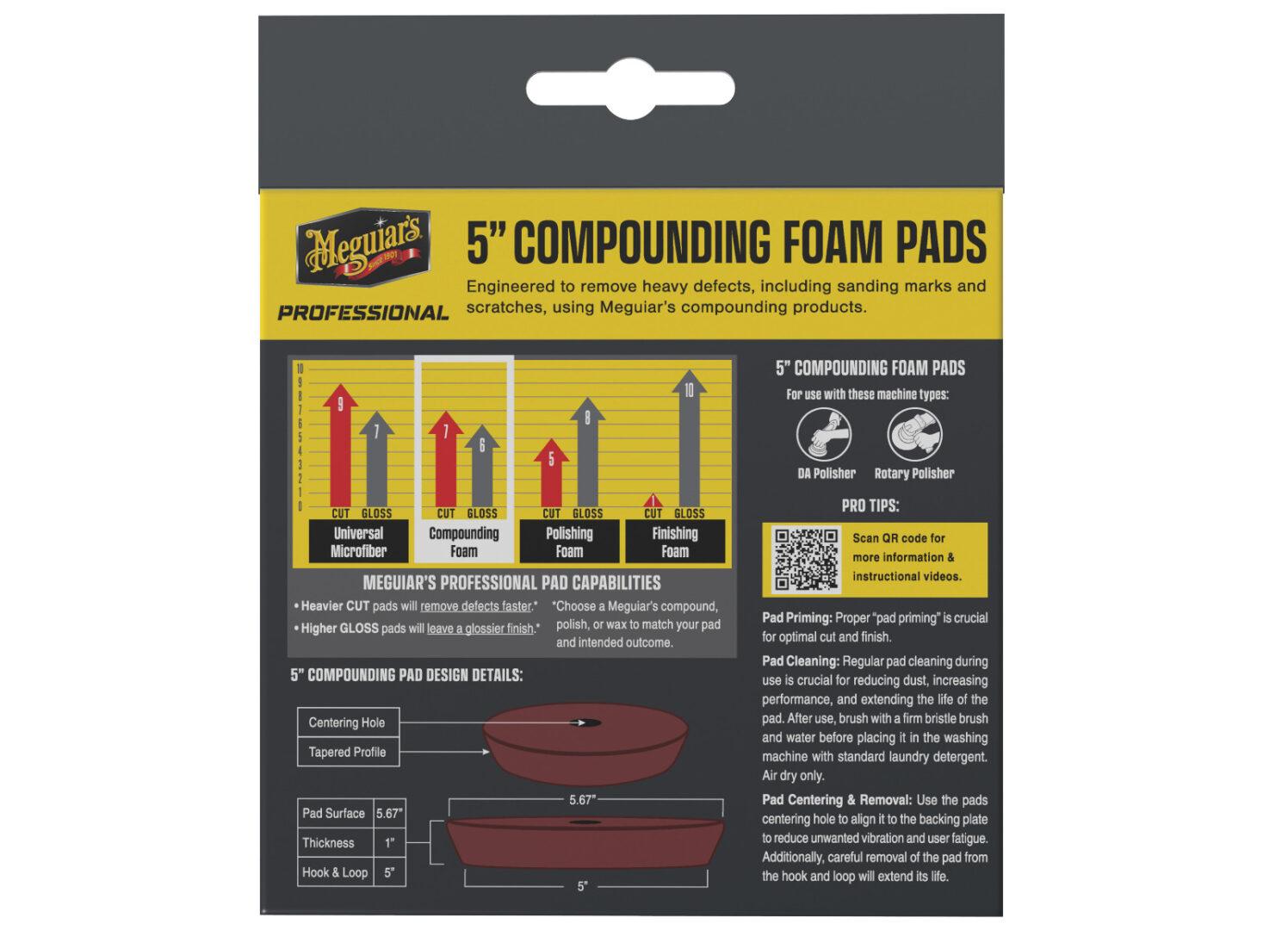 Meguiar's Professional Compound Foam Pad 5" - 2 ks 4/10