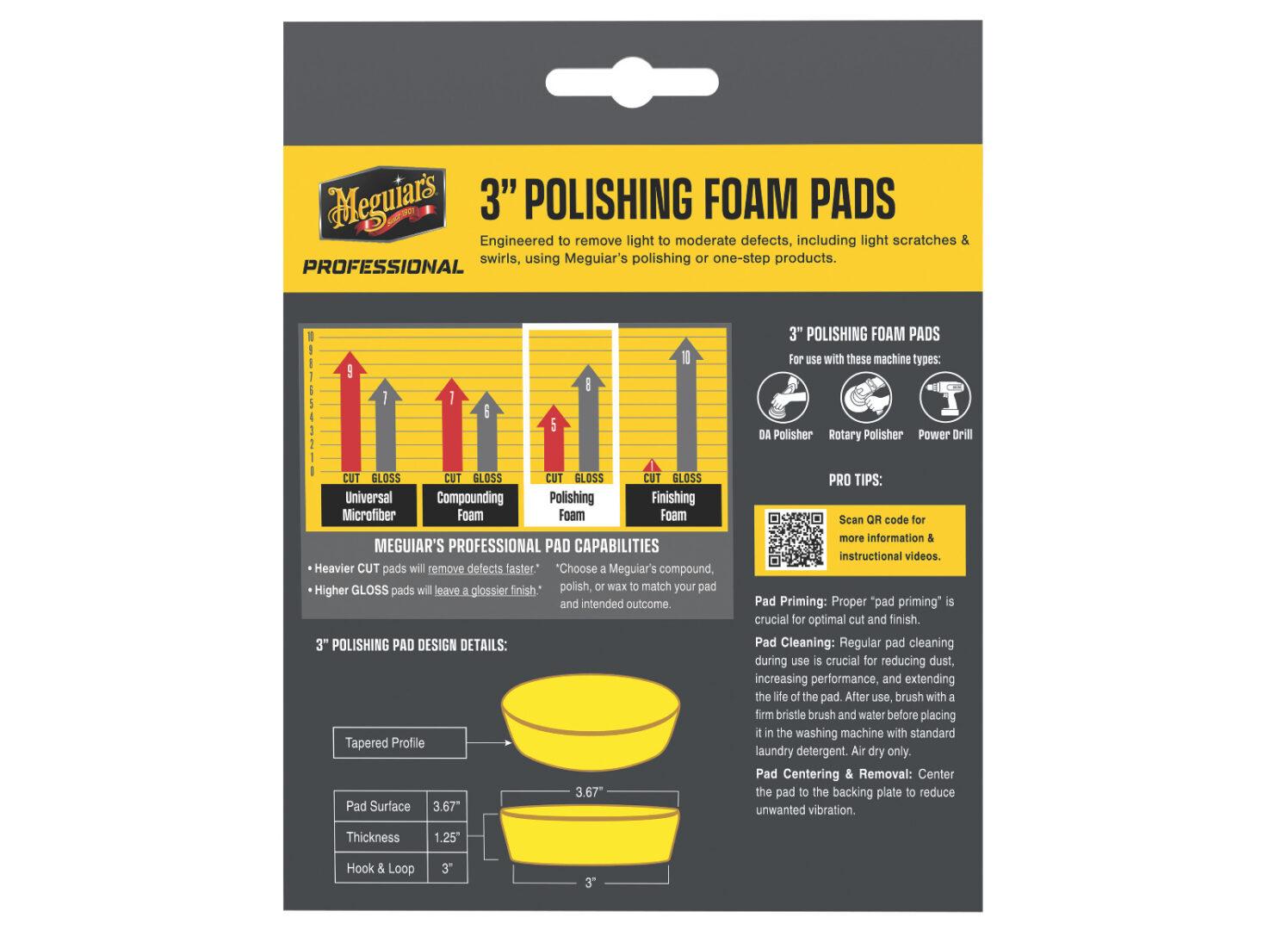 Meguiar's Professional Polishing Foam Pad 3" - 3 ks 4/10